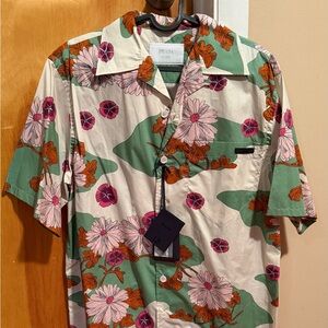 Prada Bowlinghemd Mit Blumen-print T-Shirt